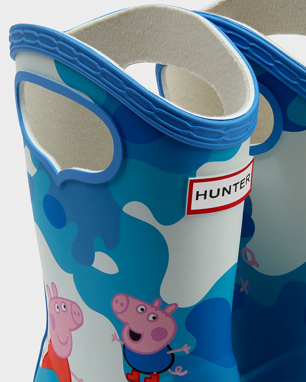 Bottes de Pluie Hunter Original First Peppa Pig Grab Handle Enfant Bleu VKLZOXA-90